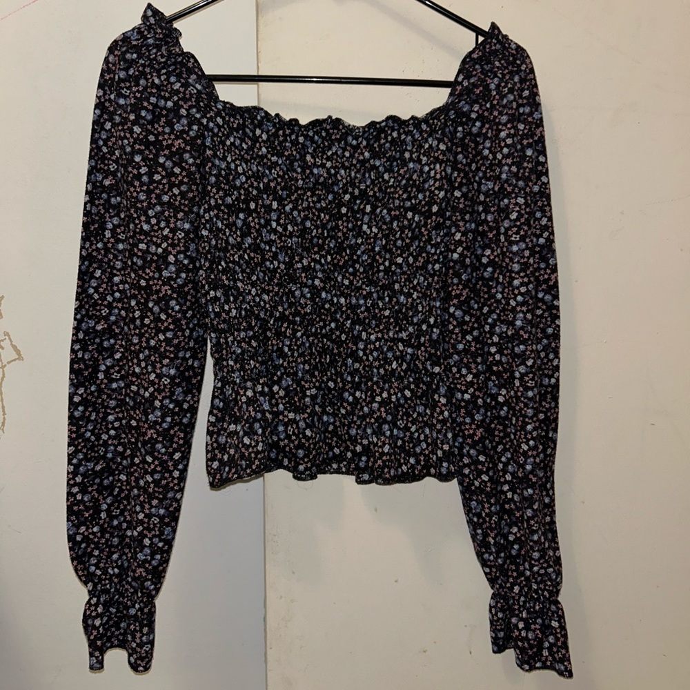 Floral Off-Shoulder Smocked Top